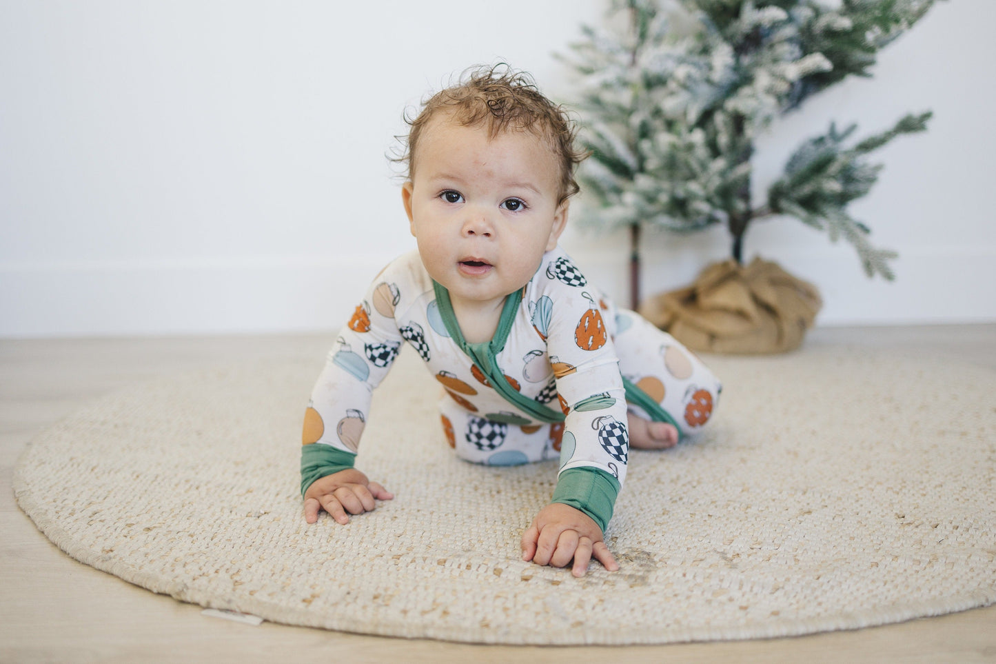 Christmas Ornament Bamboo Zippy Romper