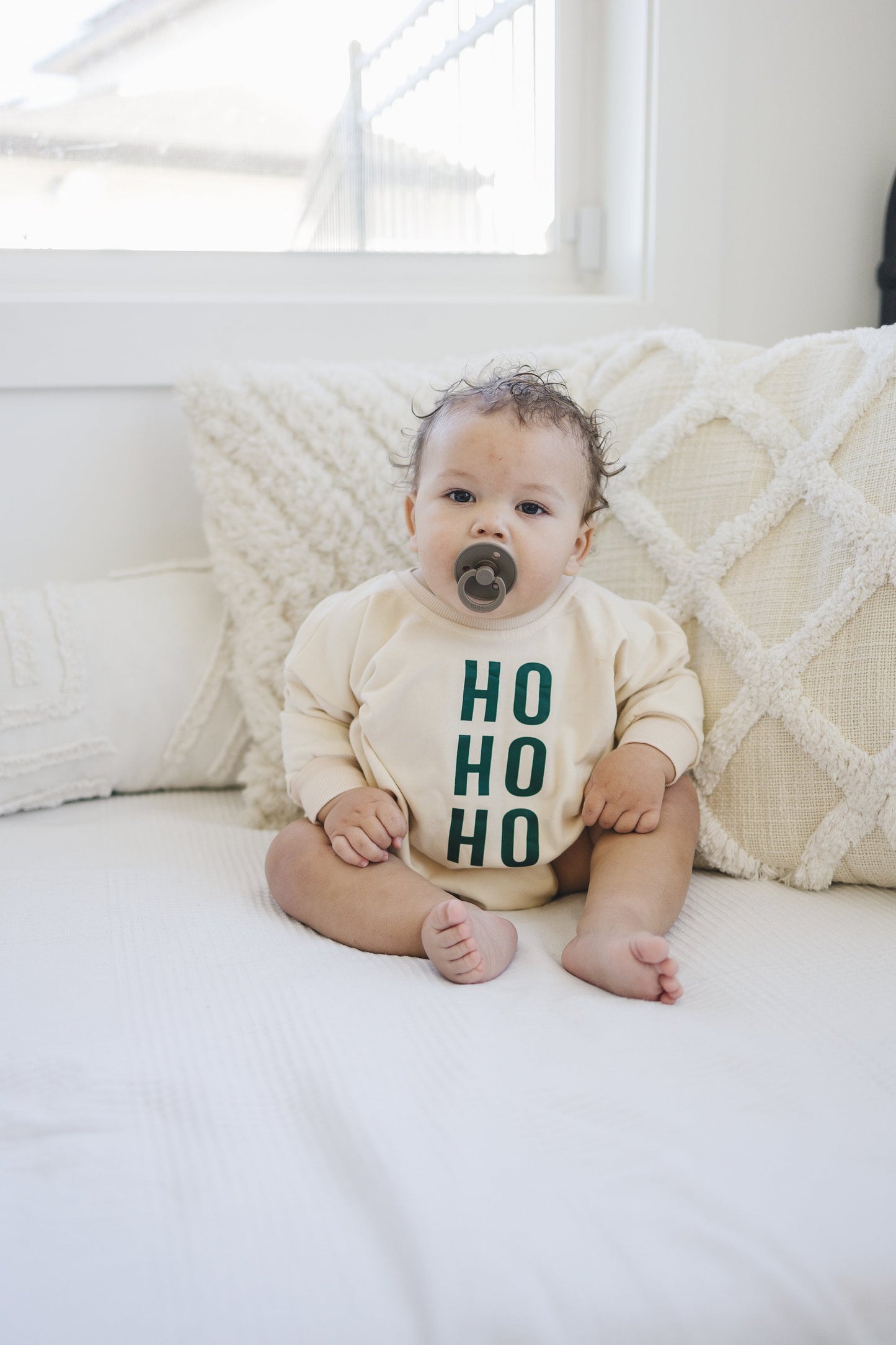 HO HO HO Christmas Sweatshirt Romper