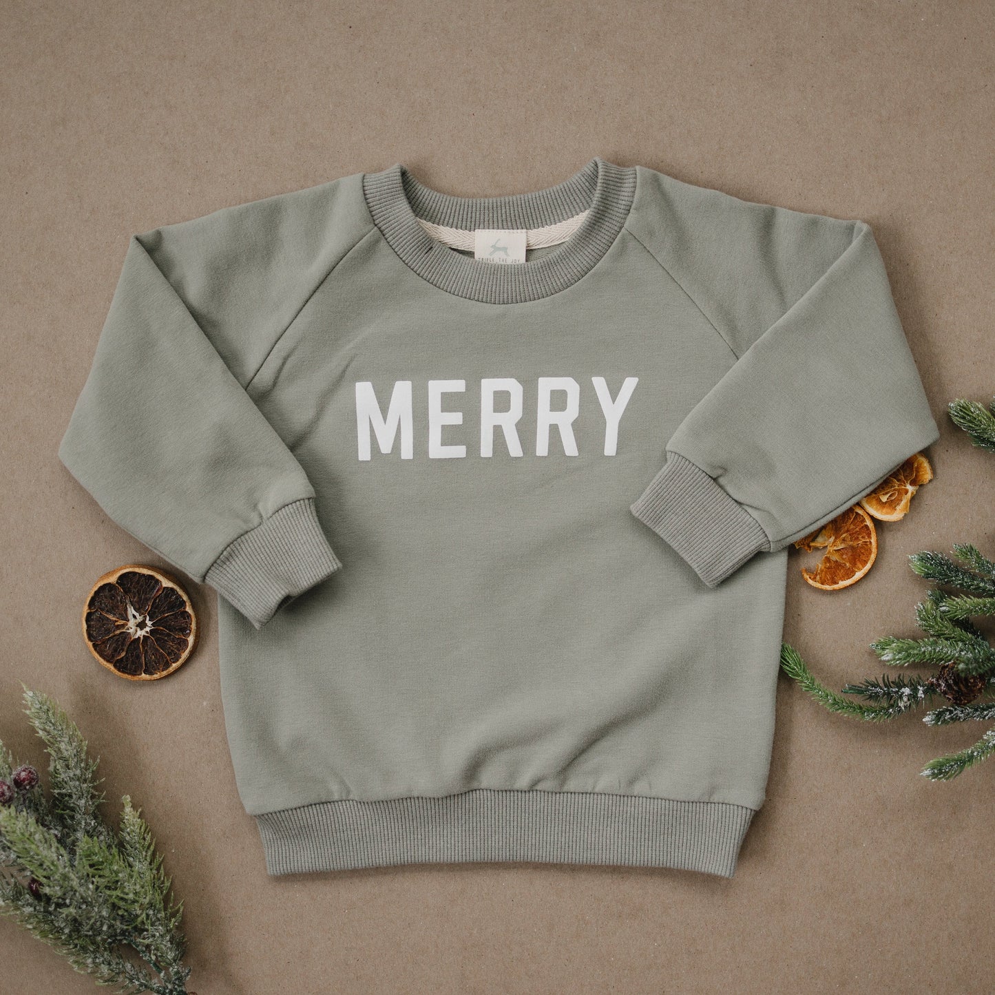 Merry Organic Cotton Crewneck Sweatshirt - Green