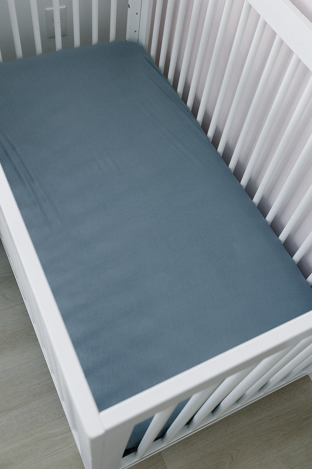 Dusty Blue Bamboo Stretch Crib Sheet