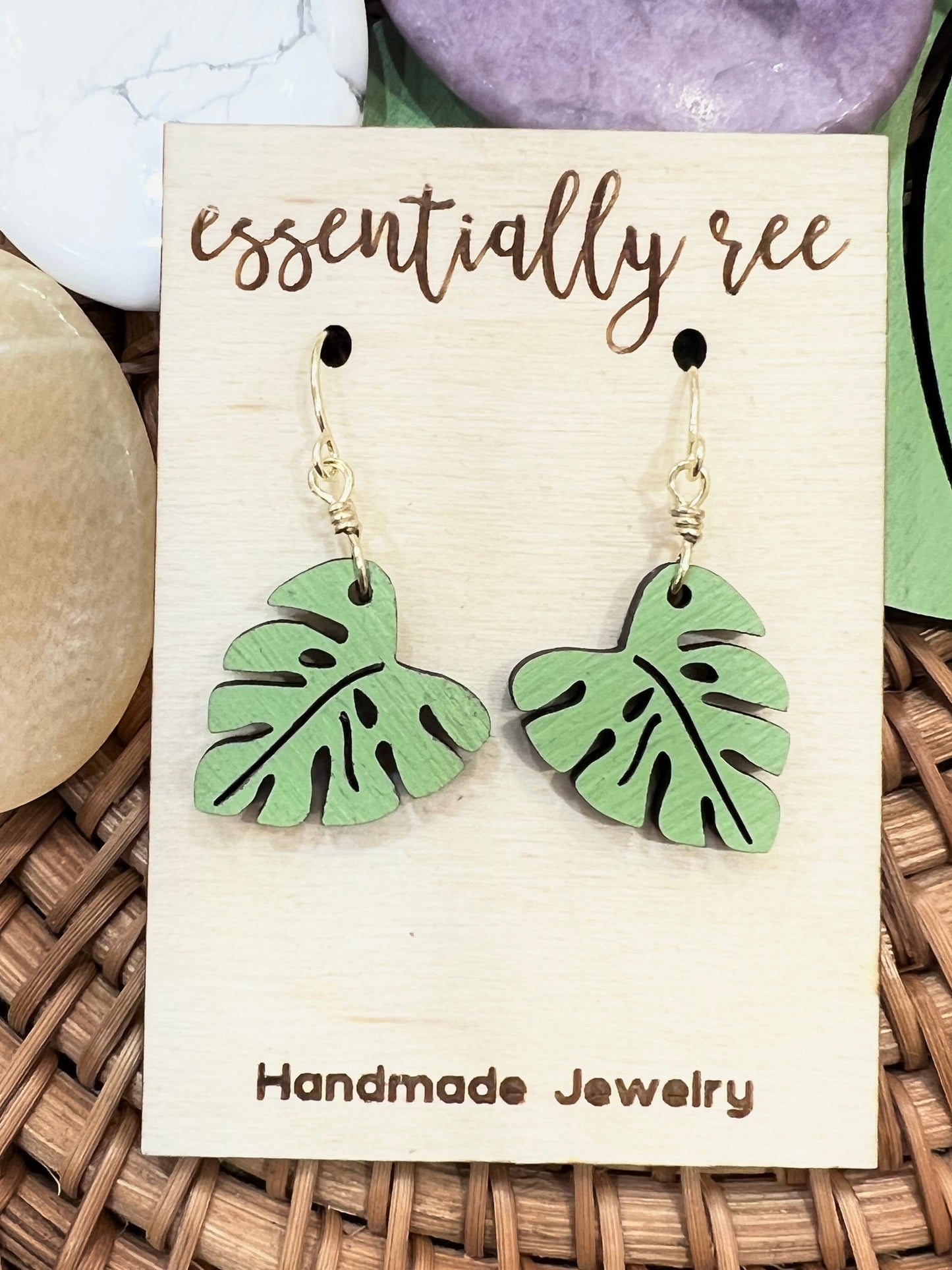 Monstera Drop Earrings