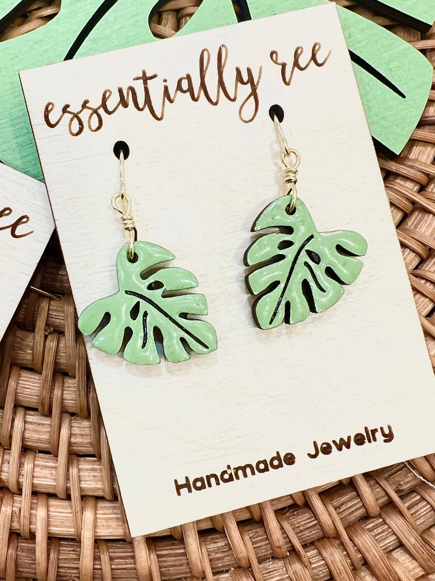 Monstera Drop Earrings