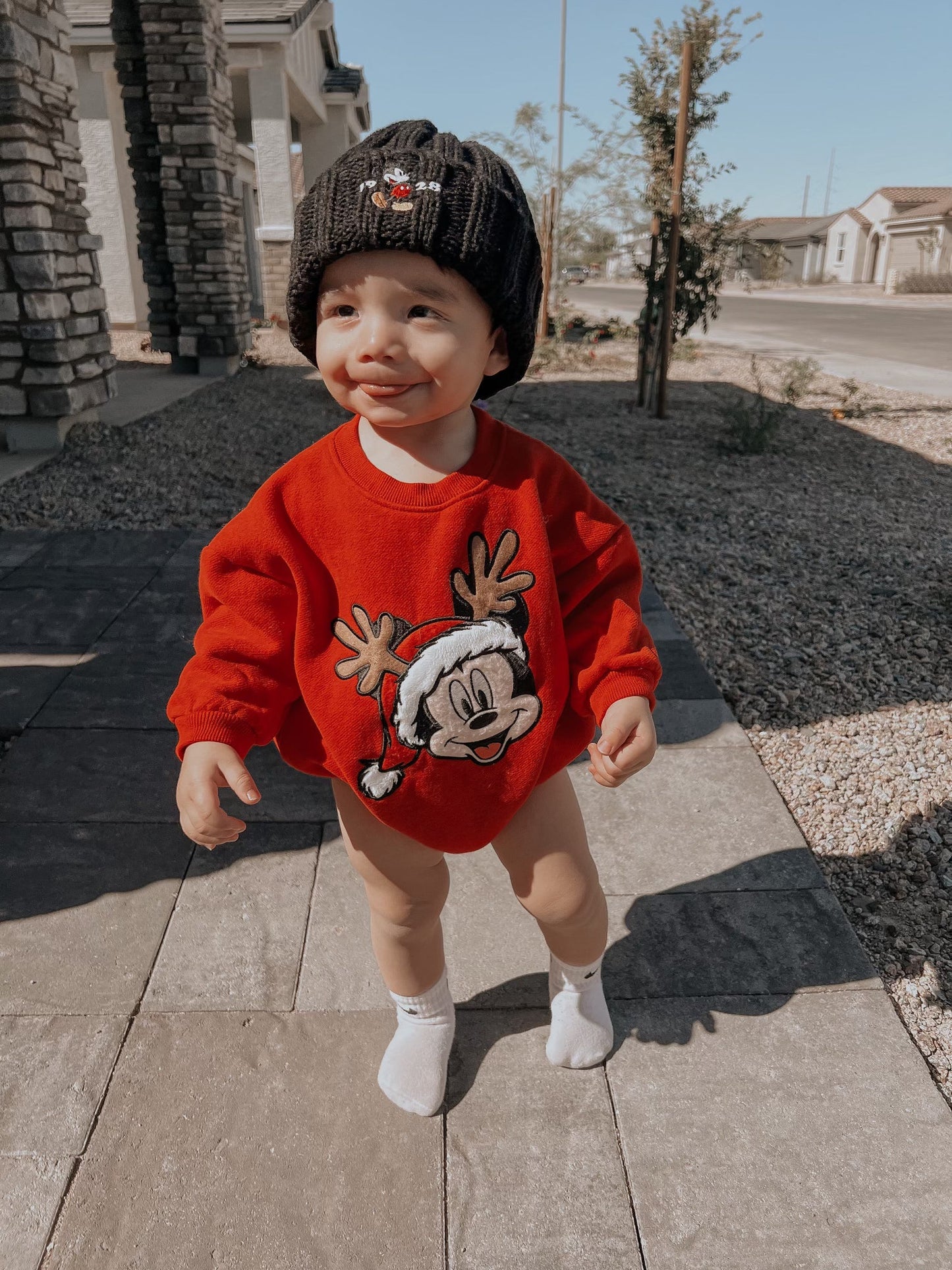 Christmas Mickey Romper *READY TO SHIP*