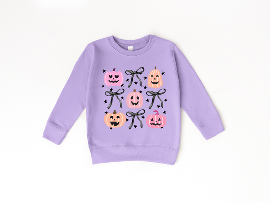 Jack-O-Lanterns & Bows Toddler/Youth Crewneck Sweatshirt