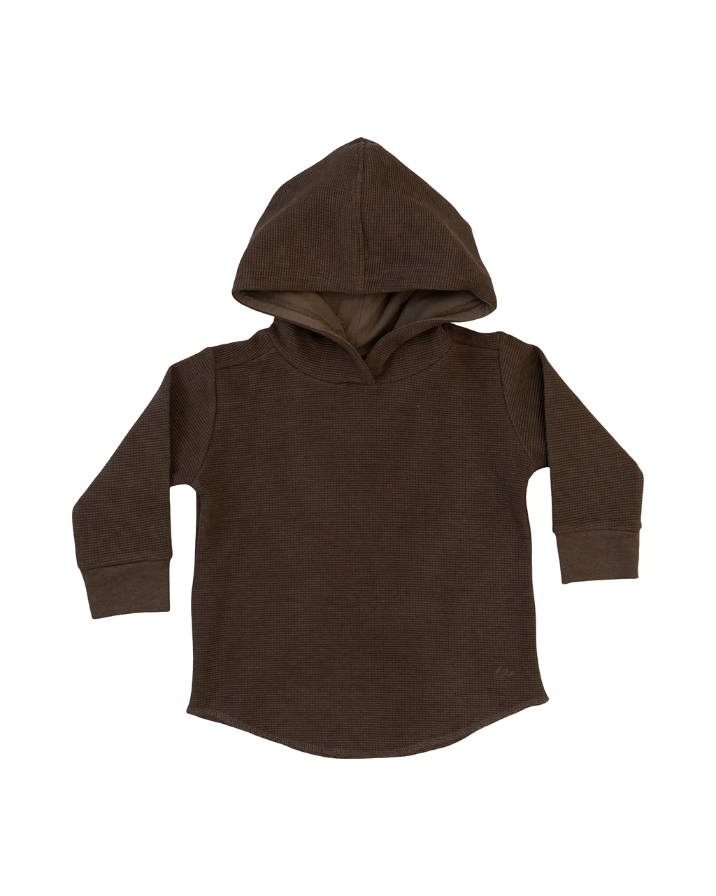 Cocoa Waffle Knit Hooded Pullover