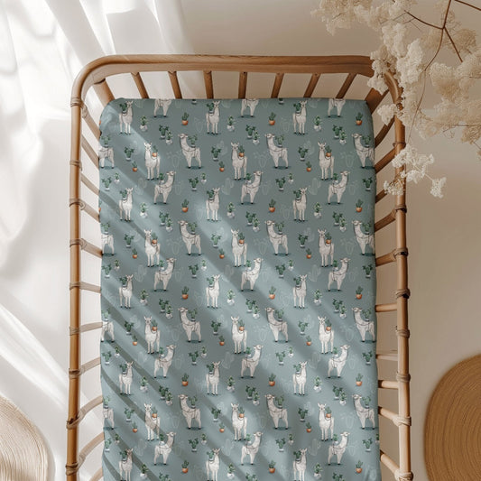 Prickly Llama Crib Sheet BDLJ