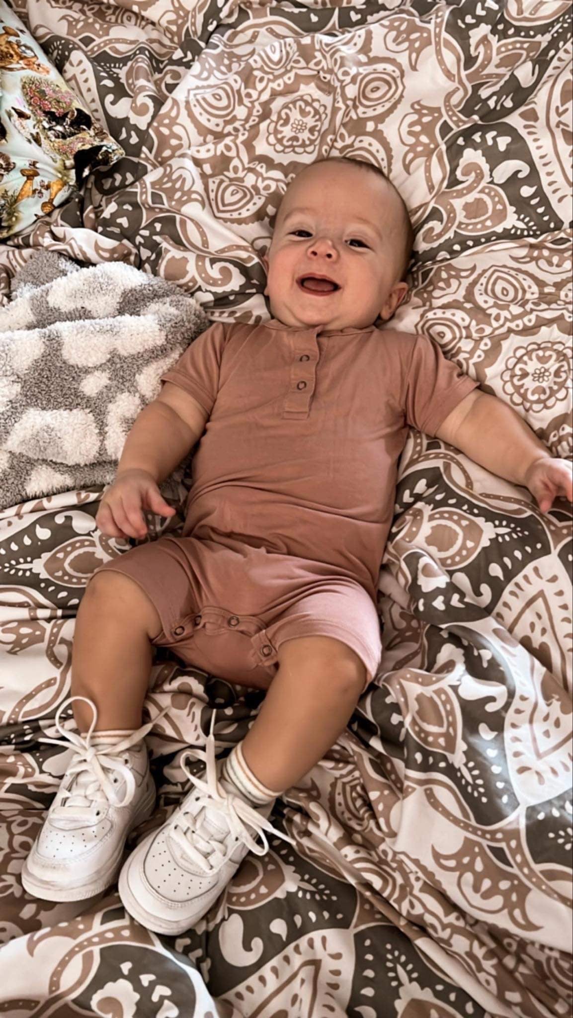 Bamboo Shorty Romper- Canyon Clay