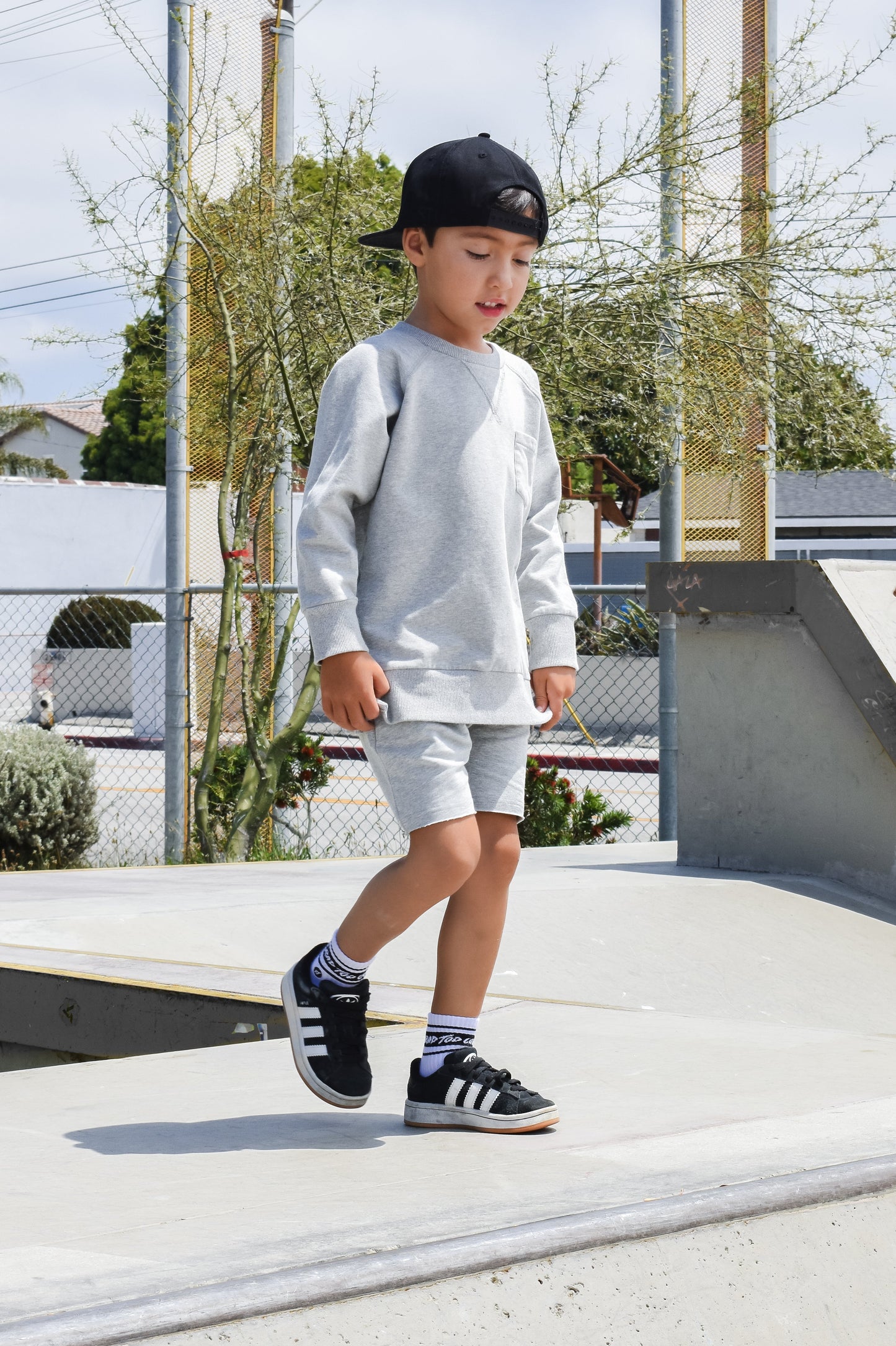 ORGANIC COTTON SHORTS - GRAY