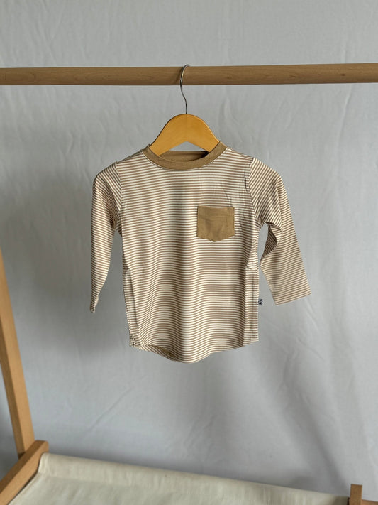 Tan Stripped Pocket Long Sleeve