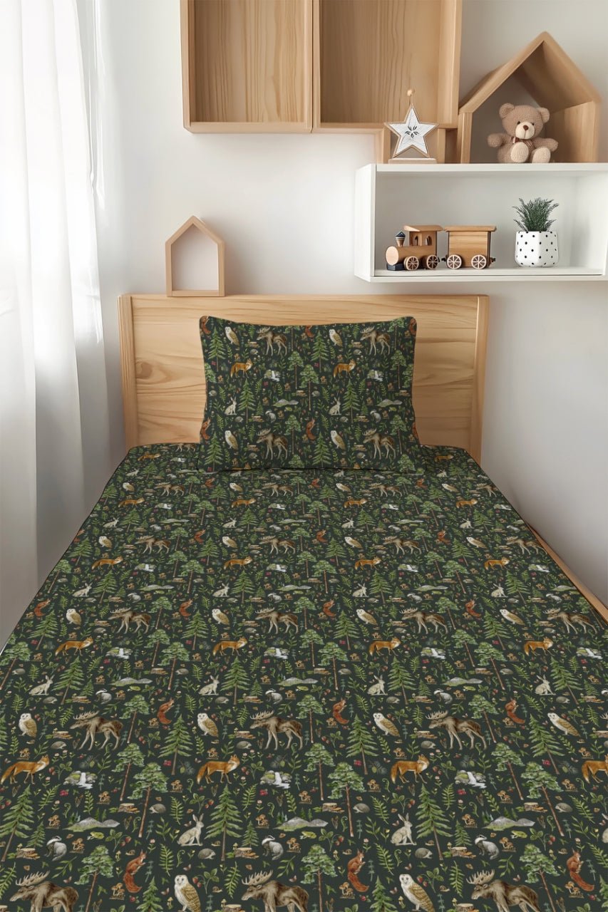 Wood You Be My Friend Twin Fitted Sheet and Pillowcase Set